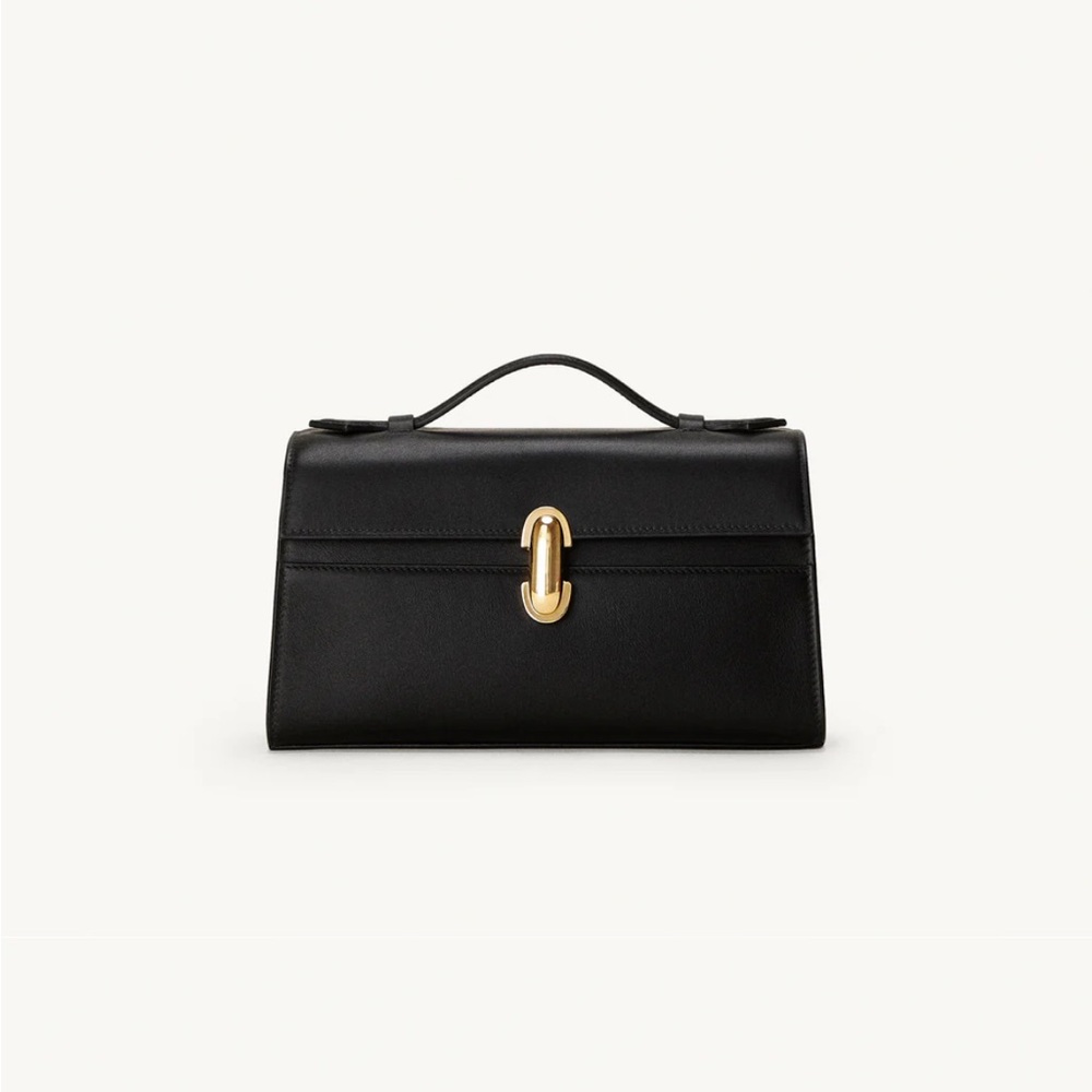 Savette Symmetry Pochette in Black Leather